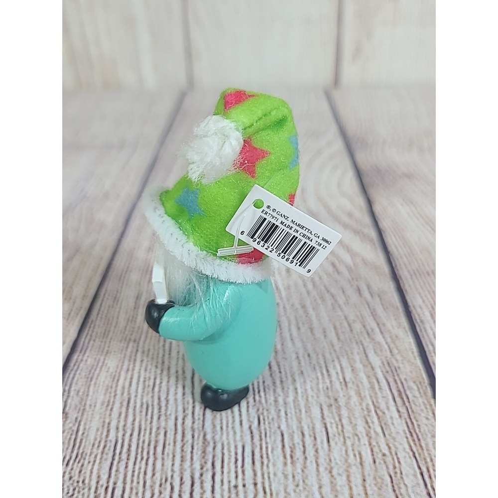 Ganz Happy Birthday Mini Gnome Figure Figurine Green Blue Teal Stars 3" - Picture 2 of 5